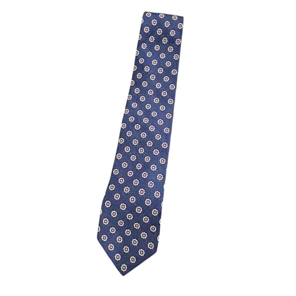 Men’s Boss by Hugo Boss 100% silk made in Italy tie blue medallion print - Picture 2 of 6